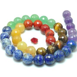 Beads Natural 7 Chakra Stones Faceted Round Loose Wholesale Gemstone Semi Precious Bracelet Necklace Diy Jewellery Making Design