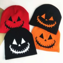 Halloween Hats Are Funny And Cute For Kids And Adults Halloween Pumpkin Expression Jacquard Hat Trend Autumn And Winter Outdoor Riding Hat Warm Knitted Woollen Hat