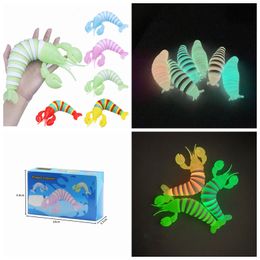 Luminous Fidget Slug Decompression Fidget Toy Party Favour Luminous Fidget Lobster Relieve Stress Toys Kids Birthday Gifts