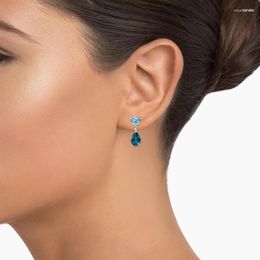 Stud Earrings S925 Sterling Silver Jewellery Winslet Aquamarine And London Blue Topaz