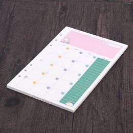 Colourful A5 Size 6 Holes Loose Leaf Paper Filler Refills For Spiral Notebook Monthly Planner Notepad (Monthly Dairy