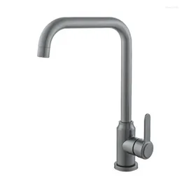 Kitchen Faucets Faucet Cold Splashproof Thickened 304 Stainless Steel Pull-out Type Household Single Hole 360 Rotatable