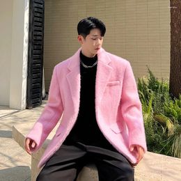 Men's Suits Autumn Winter Wool Suit Coat Men Women Korean Streetwear Fashion Loose Casual Vintage Thicken Woolen Jacket Blazers For