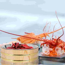 Dinnerware Sets Sushi Wooden Tray Sashimi Storage Plate Serving Platters Creative Bucket Round Restaurant Container Rice