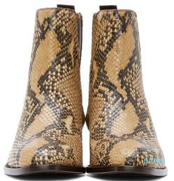 Python Snake Man Boot Plus Size Men Hairstylist Boots Cowhide Leather