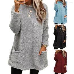 Women's Hoodies Weather Hoodie For Women Warm Winter Fleece Shearling Jackets Stylish Mid-length Outwear With Pockets