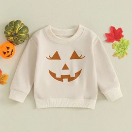 Hoodies Sweatshirts Kids Baby Girls Boys Halloween Clothing Pumpkin Print Long Sleeve Pullovers Sweater Tops for Toddler Cute Clothes 231020