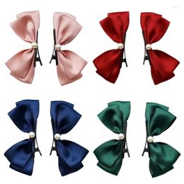 Hair Accessories 2PCS Cute Fashion Nail Bead Three-dimensional Bow Clips Gilr Hairpins Barrettes For Kid Headdress