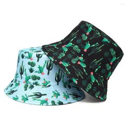 Berets 2023 Women's Bucket Hat Botanical Flower Print Fisherman Spring Summer Outdoor Sun Protection Men