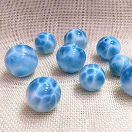 Beads One PIECE Loose Larimar 6-20MM Round For DIY Jewellery Making FPPJ Wholesale Nature Gem Stone