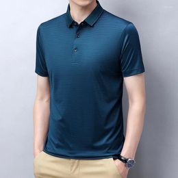 Men's T Shirts POLO Shirt High-end Mulberry Silk Short Sleeve T-shirt Summer Lapel Casual Comfortable
