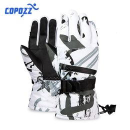 Ski Gloves COPOZZ Men Women 3 finger Touch screen Ski Gloves Waterproof Winter Warm Snowboard Gloves Motorcycle Riding Snowmobile Gloves 231021