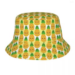 Berets Fashion Abstract Pineapple Seamless Pattern Bucket Hats Women Men Beach Sun Summer Fisherman Cap