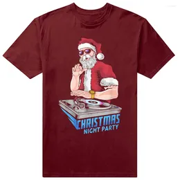 Men's T Shirts Santa Hip Hop DJ Music Xmas Christmas Party Summer Graphic Cotton Streetwear Short Sleeve Birthday Gifts T-shirt Men