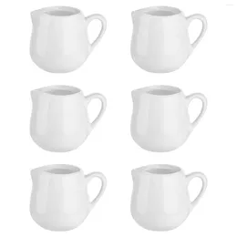 Dinnerware Sets 6 Pcs Milk Jug Porcelain Creamer Pitcher Condiment Bowls White Small Sauce Cups Coffee Creamers Ceramic Jar Salad