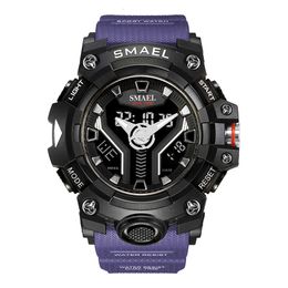 New SMAEL Sport Man Dual Time for Men Shock Resistant Led Light Watch Military 8075 Quality Mens Sports Watches