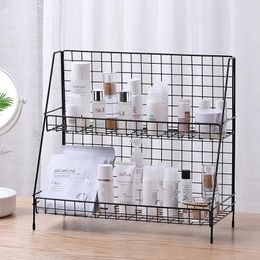 Kitchen Storage 2 Tier Makeup Organiser Cosmetic Case Countertop Rack Bathroom Wire Shelves Basket