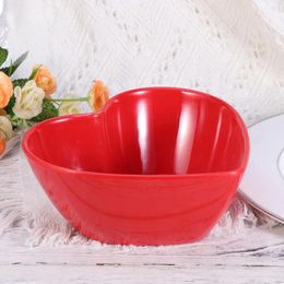 Dinnerware Sets Melamine Heart Shaped Salad Bowl Small Rotating Pot Dish Bucket Imitation Porcelain Tableware Lace Self-service Game