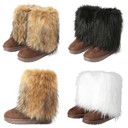quality Boots New Long Fur Women's Winter Y2k Spicy Girl Fashion Thick Sole Mid Length Imitation Snow