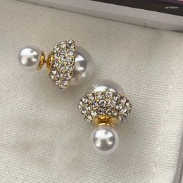 Stud Earrings 23Cosmicchic Simulated Pearl Fashion Runway Push-Back High End Ear Studs Women Versatile Exquisite Accessories Gift