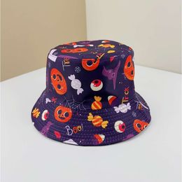 Halloween Hats Are Funny And Cute For Kids And Adults Korean Version Printed Halloween Elements Funny Pumpkin And Other Hats For Sun Shading And Sunscreen Basin Hats