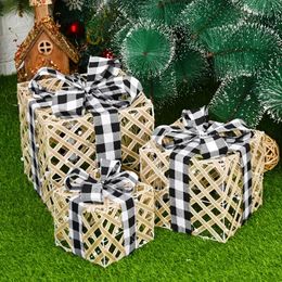 3pcs, Christmas Gift Box Decoration Ornaments, Christmas Tree Window Decor Gift Box Christmas Decor Christmas Decor Party Props Without Lights