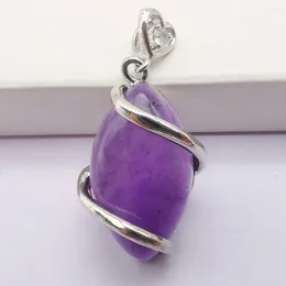 Pendant Necklaces Amethyst Stone Bead GEM Horse Eye Jewelry For Woman Gift S511