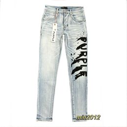 Jeans viola Jeans da uomo Designer Elastico Casual Lungo Uomo Estate Nuovo stile Slim Fit Jeans casual Taglia 30-38