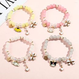 Charm Bracelets Cute Anime Figure Bracelet Colourful Crystal Bead Chain Animals Bow Love Heart Charms Bangle For Couple Gifts Accessories