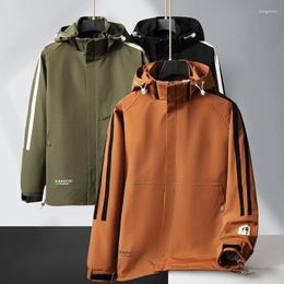 Men's Trench Coats Plus Size 7XL Hooded Detachable Autumn Winter Long Sleeve Male Sport Casual Man Outerwear