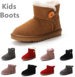 Kids Boots Over The Knee Children Classic Mini Half Snow Boot Winter Bowknot Fur Fluffy Furry Satin Ankle Preschool PS Enfant Child Kid Toddler Girl Boy Tod Booties41