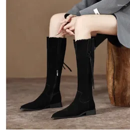 Boots 2023 Western Women's Knee High Women Winter Warm Plush Pointed Shoes Cowboy Thigh