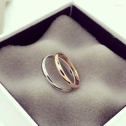 Cluster Rings Arrival Smooth Ring For Woman Man Wedding Rose Gold Silver Colour 316L Stainless Steel High Polished Top Quality Not Fade