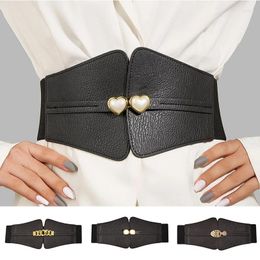 Belts Fashion PU Leather Waist Belt Elastic Wide Corset For Women Vintage Strap Female Dress Skirt Coat Decorative Girdle