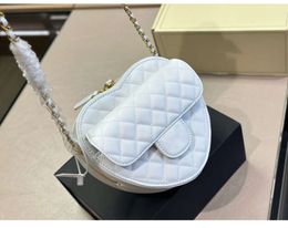 brand luxury bag Channel Heart Bag 5A quality CC Mini Shoulder Women Pure Vintage Hardware Cloudy mini real Leather Fashion Five colors thin