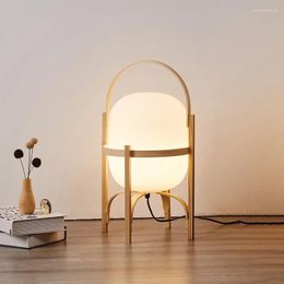 Table Lamps Simple Wood Art Lamp Living Room Led Lights For Home Decor Bedroom Bedside Desk Student Dormitory Light Fixture