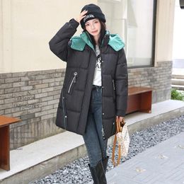 Women's Trench Coats 2023 Fashion Hooded Parka Long Cotton Jacket Women White Thick Warm Down Coat Winter Puffer Windproof Snow Overcoat