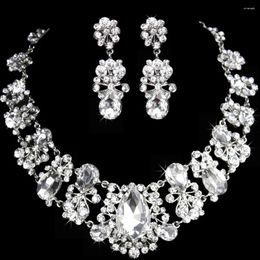 Dangle Earrings FASHION WOMEN AUSTRIAN RHINESTONE CRYSTAL BIB NECKLACE SET BRIDAL