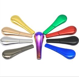 Smoking pipes Stainless steel spoon pipe gift box with multi-color detachable magnet metal pipe smoking set