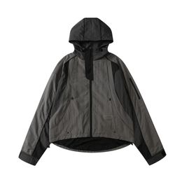 3M Reflective Color Match Men Windbreaker Outwear Hooded Bomber Jacket
