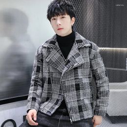 Men's Suits Boutique Fashion Gentleman Slim-fit Casual Korean Edition Blazer For Mink Woollen Pressed Cotton Padded Warm