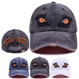 Halloween Hats Are Funny And Cute For Kids And Adults New Washable Old Baseball Hat For Women's Halloween 3D Embroidery Glasses With Broken Duck Tongue Hat Hot Selling