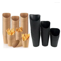 Disposable Cups Straws 100 Pieces French Fry Holder 14 Ounces Take Out Party Baking Supplies Paper Popcorn Boxes