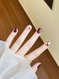 False Nails Red Book Celebration Wedding Gel Fingernail Full Sticker Durable Waterproof Free Seal