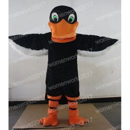 Halloween Black Duck Mascot Costume Top Quality Cartoon Character Outfits Suit Unisex Adults Outfit Birthday Christmas Carnival Fancy Dress