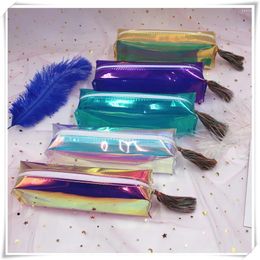Tassel Pencil Case Bag Pouch School Supplies Colourful Laser Estuche Escolar Trousse Scolaire Cute Lapices Pencilcase