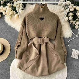 2023 Winter Sanfte Mode Stil Gestrickte Weste Designer Pullover Temperament Kleid Set Chinas Erstklassige Hauptmarke Kreation