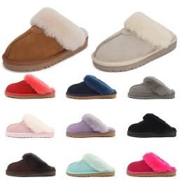 fur slide Slippers mens womens designer Booties winter Plush Rubber classic chestnut pink Cool grey black sports sneakers fashion Australia Women Boot