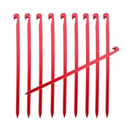 Outdoor Gadgets 10Pcs/lot 16cm Aluminum Alloy Tent Pegs Garden Stakes Ground Nail Heavy Duty Hammock Camping For Guyline Awning Canopy Flysheet 231021