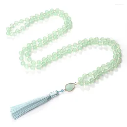 Pendant Necklaces Fashion Beaded Boho 108 Mala 8mm Natural Stone Pendants Charms Necklace Handmade Yoga Healing Jewellery Friendship Gifts